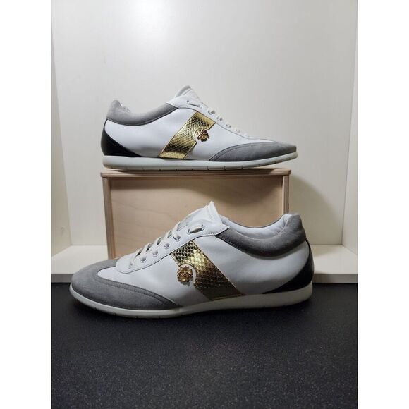 ROBERTO CAVALLI COLOUR BLOCK SNAKE PANEL SNEAKERS size 45 - Picture 2 of 8